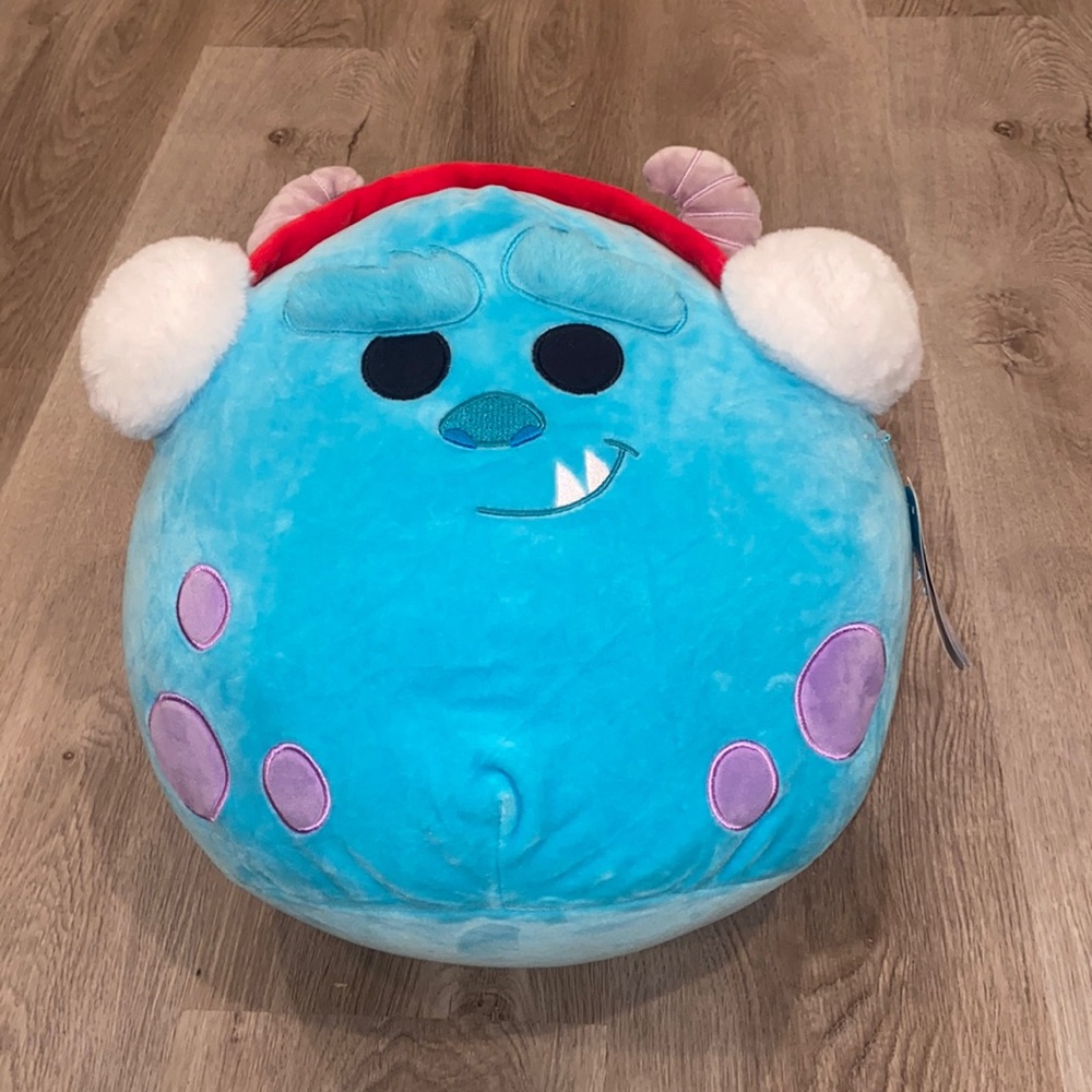 NWT Squishmallow Disney Earmuff Sulley Holiday Plush - Picture 1 of 5